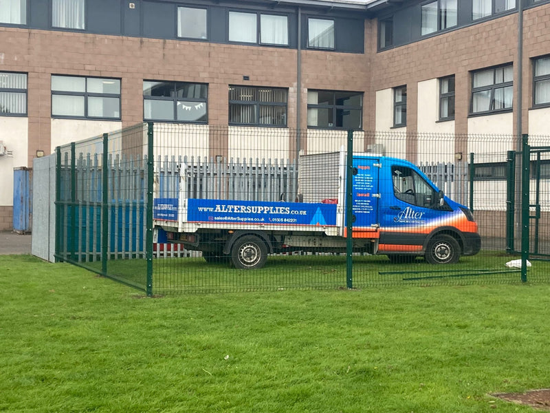 2.4m high 5mm thick Green V mesh panel system. Price per linear metre