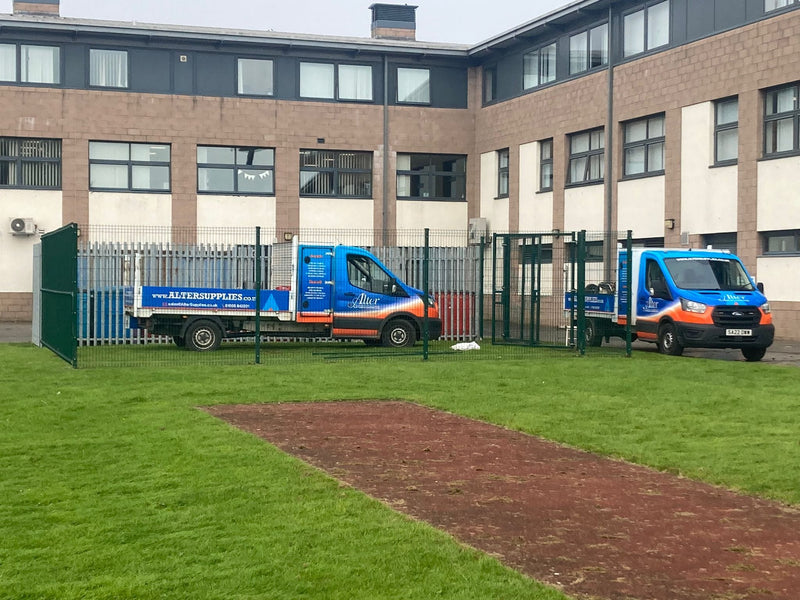 2.4m high 5mm thick Green V mesh panel system. Price per linear metre