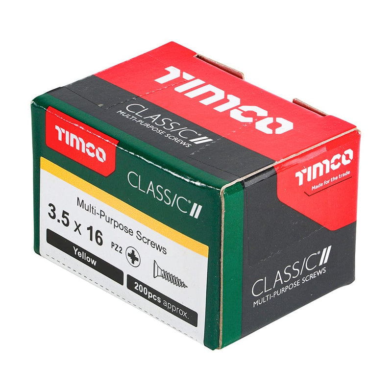 Timco - Classic Screw PZ2 CSK ZYP  3.5 x 16 - box of 200