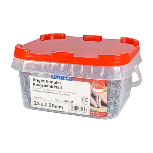 Timco - Annular Ringshank Nail -Bright 25 x 2.00 - 2.50 KG