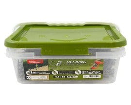 4.5 x 65 C2 Decking-Fix Premium Decking Screws - TUB - TX - Countersunk - Exterior - Green Tub 250