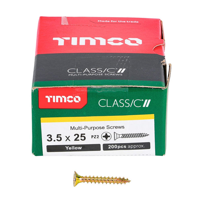 Timco - Classic Screw PZ2 CSK ZYP 3.5 x 25 - box of 200