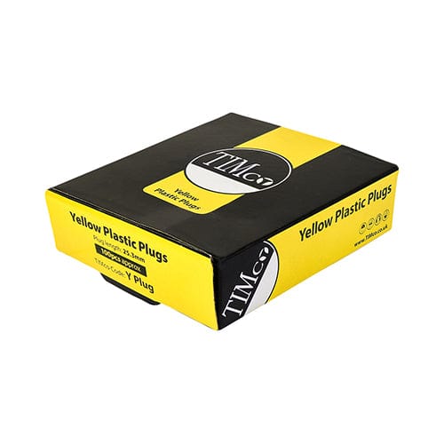 Timco - Plastic Plugs - Yellow 25mm - 100 PCS