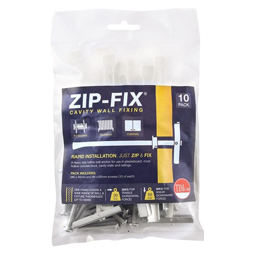 Timco - Zip-Fix Cavity Wall Fixing M6 - 10 PCS